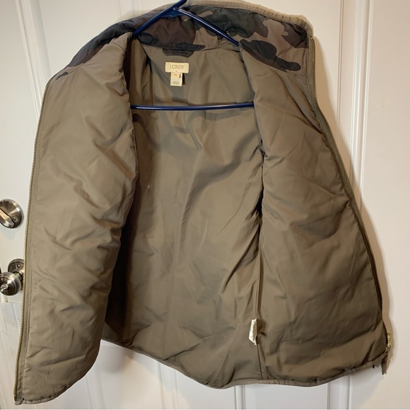 J. Crew Camo Down Quilted Puffer Vest Jacket Sweater Military Camouflage $128.00 - Picture 9 of 12